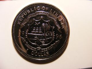 Liberia Dollar,  1996,  Chairman Mao Zedong Commemorative Dollar Coin,  Uncirculated photo