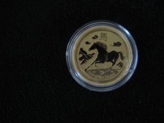 2014 1/10 Ounce Lunar Year Of The Horse.  9999 Pure Gold photo