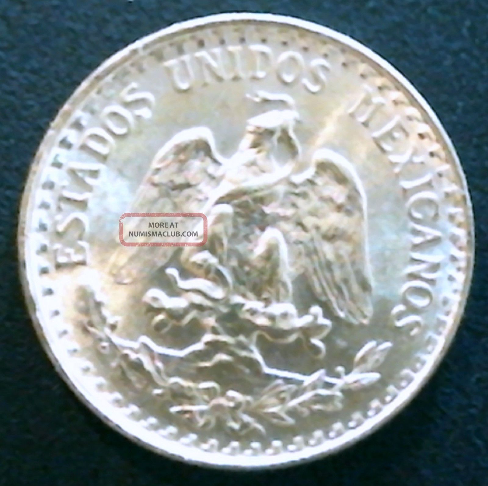 1945 Gold Dos Pesos Coin mexico W free