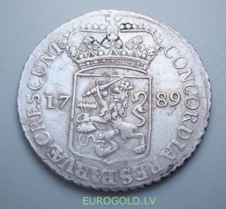 1789 Netherlands West Friesland Silver Ducat Old Coin - 1096 photo