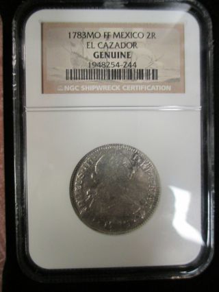 Spanish 2r Coin El Cazador Shipwreck Coin,  Ngc Certified W/ Presentation Box photo