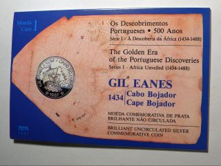 Portugal Silver 100 Escudos Coin Years Of Africa Discoveries Gil Eanes photo