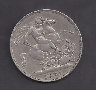 Great Britain Victorian Silver Crown Coin 1900 (lxiv) photo