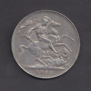 Great Britain Victorian Silver Crown Coin 1895 (lix) photo