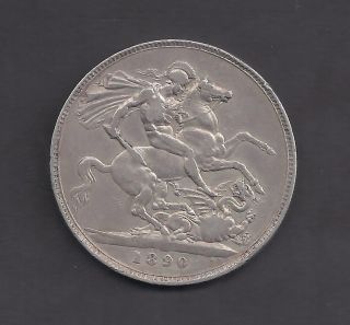 Great Britain Victorian Silver Crown Coin 1890 photo