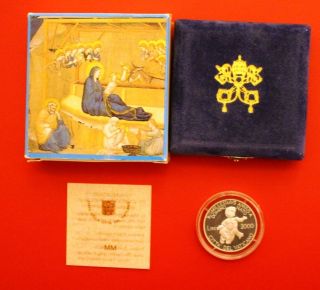 2000 Vatican Pope John Paul Ii Birth Of Jesus,  Proof Silver Coin Box&coa £ 2000 photo