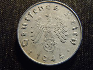 1944 - A - German - Ww2 - 10 - Reichspfennig - Germany - Nazi Coin - Swastika - World - Ab - 2675 - Cent photo