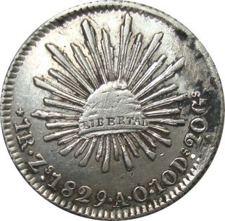 1829 Mexico Zacatecas 1 Real Zs A.  O.  - Silver Coin - Scarce In photo