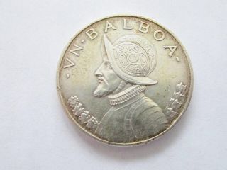 1947 Scarce Balboa 1 Panama Silver Coin.  Look photo