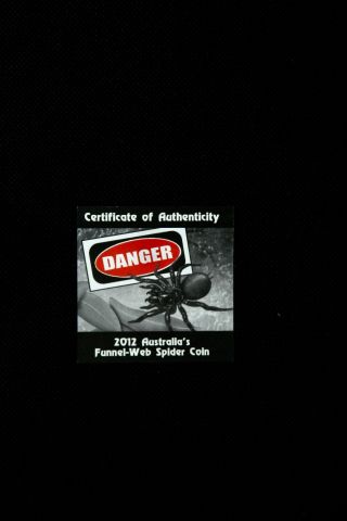1 Oz Silver Dangerous & Deadly Series 2012 Australian Funnel - Web Spider photo