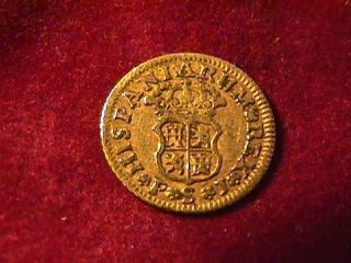 1744 Spain Gold 1/2 Escudo Scarce & photo