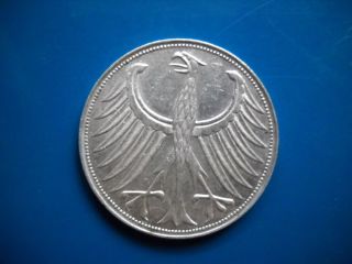 Germany 5 Mark Silver Coin 1957 F Stuttgart photo