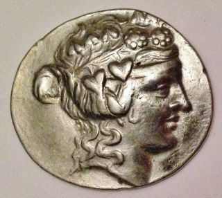 Thasos,  Island Of Thrace Silver Tetradrachm.  Stepbrothers: Heracles And Dionysos photo