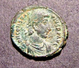 Constantius Ii,  Battle - Roman Soldier Spears Horseman In Antioch,  Syria Coin photo