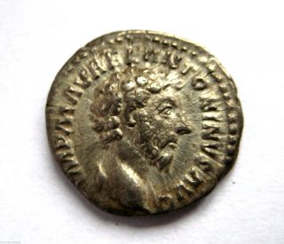 145 A.  D British Found Marcus Aurelius Roman Imperial Silver Denarius Coin.  Vf photo