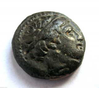 C.  400 B.  C Ancient Greece Macedon King Phillip Ii Ae Bronze Stater Coin.  Vf photo