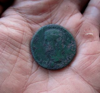 Uk Found Unidentified Early Roman Bronze As (r,  A) photo