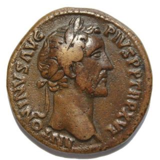 Antoninus Pius Ad 138 - 161 Roman Brass Sestertius photo