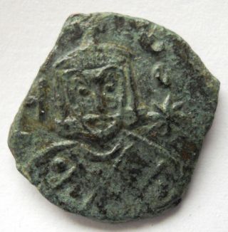 A.  D.  813 - 820 Leo V The Armenian (Լևոն Ե Հայ),  Follis,  20 Mm,  Syracuse Star,  Byzantine photo