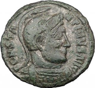 Constantine I The Great 320ad Silvered Ancient Roman Coin Vexillum Flag I32208 photo