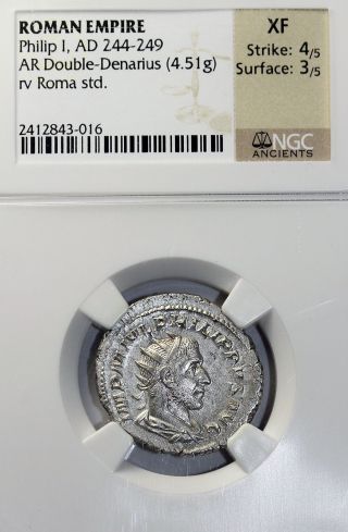 Philip I The Arab Antoninianus Rome Ngc Xf Roman Silver Coin photo