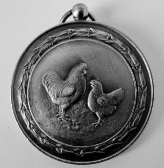 Vintage Dutch Poultry Medal Rooster Hen Chicken Farm Animal photo