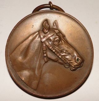 Large Bronze German Horse Head Medal For Breeding Freistaat Bayern photo