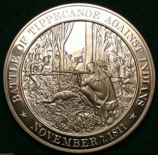 Battle Of Tippecanoe Against Indians 1811 Franklin Bronze Medal photo