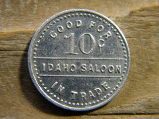 1905 Skagway,  Alaska Trade Token Idaho Saloon Gf 10¢ Skagway Borough Ak photo
