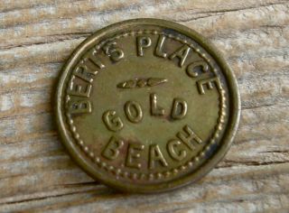 1900 Gold Beach Oregon Or (placer Mining Ocean,  Curry Co) Rare Town Bar Token photo