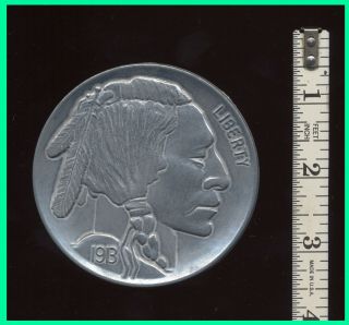 Vtg Indian Head Buffalo Nickel 1913 Large Medal Or Paperweight 3 