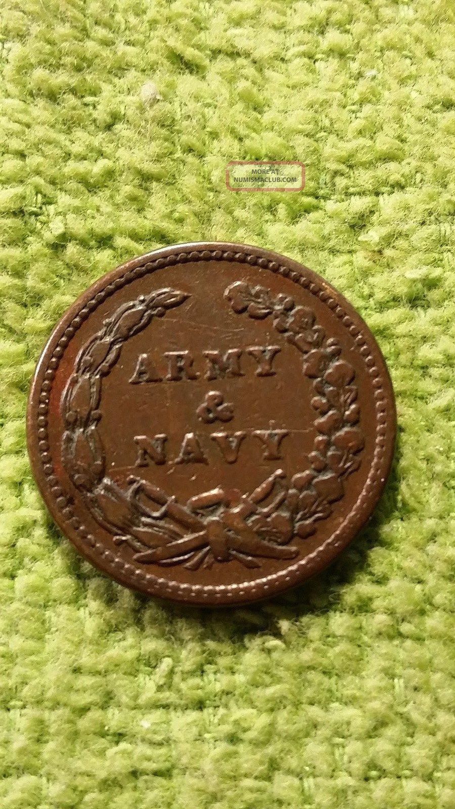 army and navy civil war token