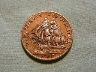 U S Navy Frigate Constellation Ship Token From Actual Ship Parts - 1797 Parts photo