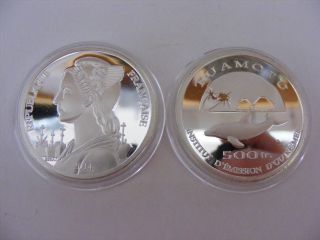 Republic Francaise - Tuamotu 500fr 2014 Silver Plated Coin - Encapsulated Rare photo