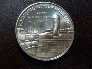 1965 Founding Of St.  Augustine,  Lighthouse Silver photo