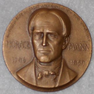 Horace Mann Bronze Medal - Hall Of Fame For Great Americans At Nyu - Medallion photo