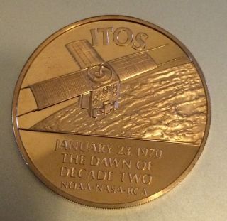 Itos Tiros I Weather Satellite Nasa Us Army Rca Noaacoin Medal photo