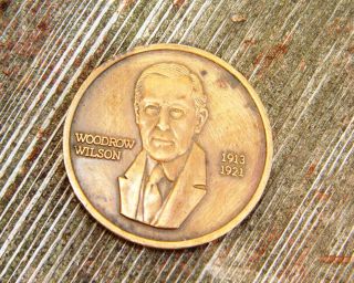 Vintage Woodrow Wilson Bronze Medal Coin Eagle 28th President photo