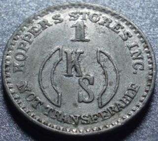 Beards Fork,  West Virginia Good For One¢ In Merch.  Coal Mine Company Store Token photo