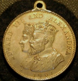 King Edward Vii & Queen Alexandra - 1902 Coronation - British Historical Medal photo