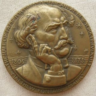 Matthew F Maury Nyu Hall Of Fame For Great Americans Medal,  1974 By Donald Delue photo