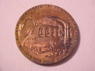 Mission San Juan Capistrano Commemorative Medal photo