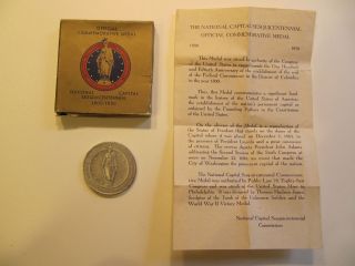 National Capital Sesquicentennial Silver Commemorative Medal photo