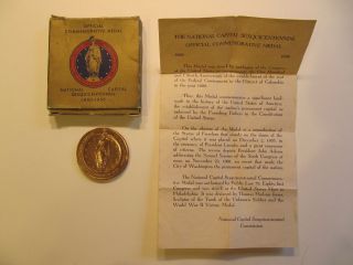 National Capital Sesquicentennial Copper Commemorative Medal photo