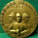 Volunteer Firefighters / 1st Stone For Headquarters 79mm 1973 Bronze Medal Exonumia photo 2