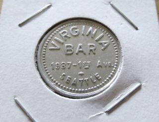 Virginia Bar 1937 1st Ave.  Seattle Wa Good For.  05 Five Cents In Trade Token photo