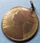 1800s Queen Victoria Bronze Penny Love Token Engraved 