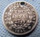 1841 British India Silver Coin Two Annas Love Token Engraved 