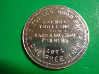 1971 San Francisco,  Ca,  Captain Ron ' S Fishing Token For One Day photo