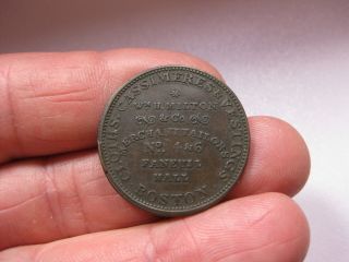Error Coin 1835 Boston Mass.  H.  Milton Tailors,  Cassimeres & Vestings,  Clothes 70 photo